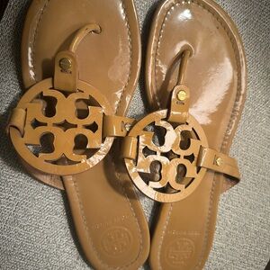 Tory Burch Brown Logo Sandals